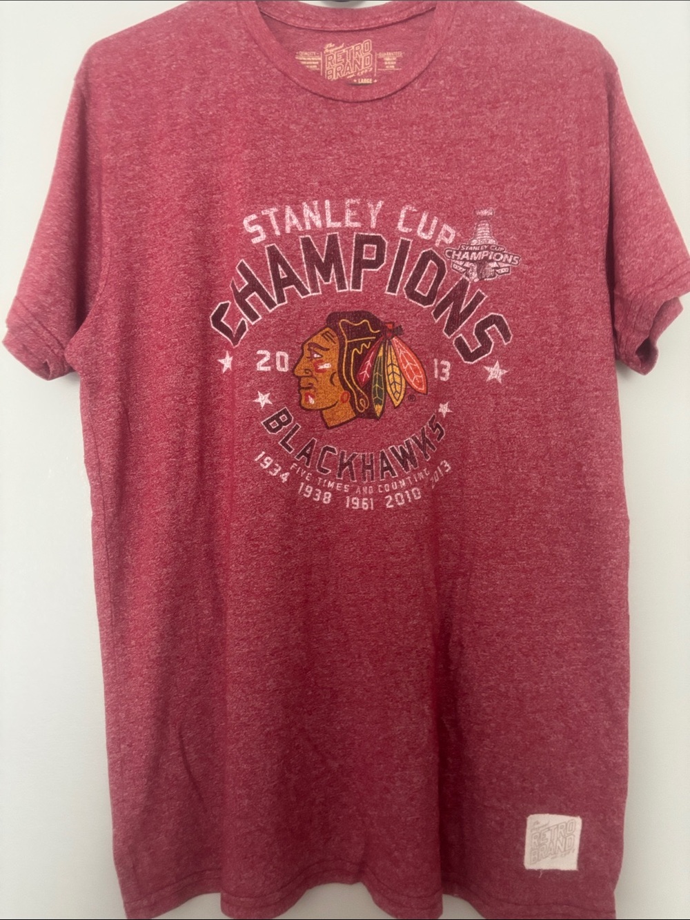 Retro Brand Blackhawks Shirt Red Large